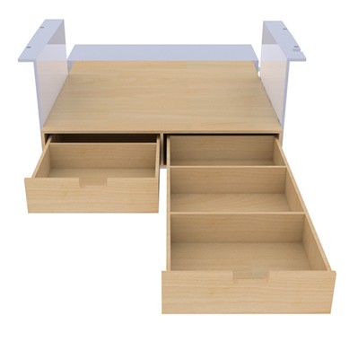 Kitwood - Double plancher avec tiroirs pour véhicule utilitaire